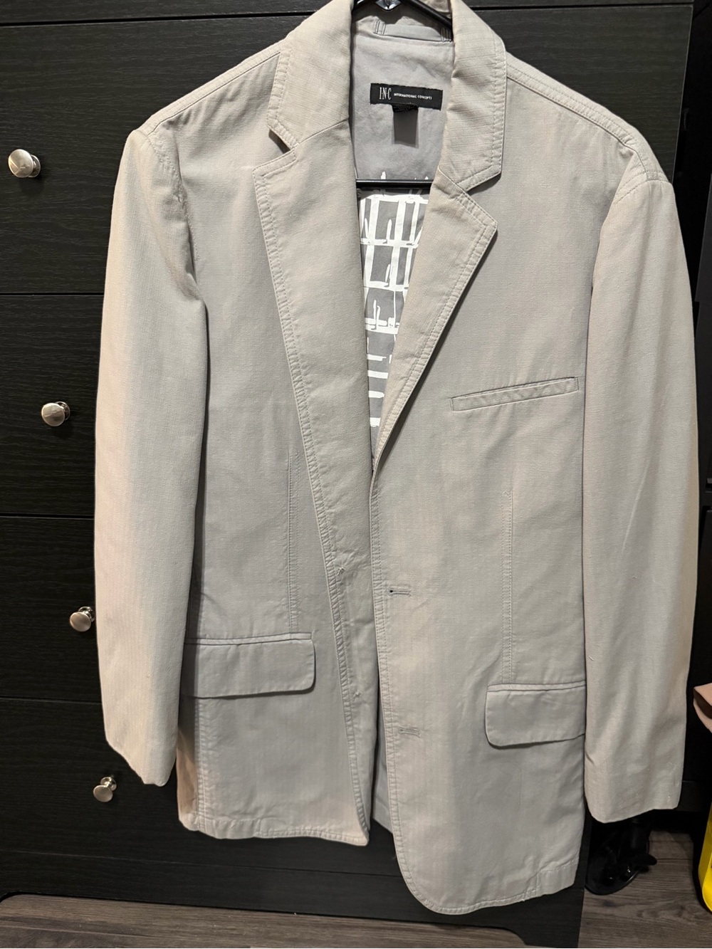 INC International Concepts Men's Light Gray Casual Blazer